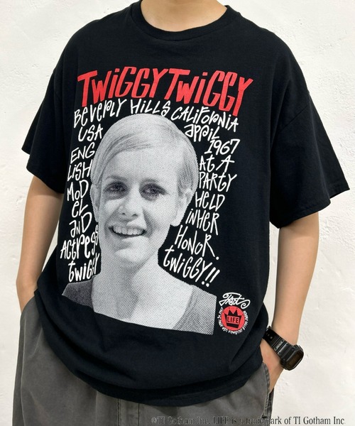 LIFE（ライフ）の「COOPER FACT LIFE TWIGGY TEE（Tシャツ/カットソー・レディース・ブラック/ホワイト・FREE）」の2枚目の写真