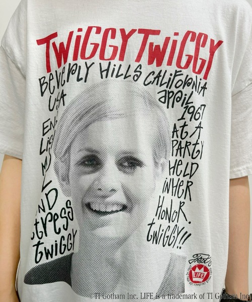 LIFE（ライフ）の「COOPER FACT LIFE TWIGGY TEE（Tシャツ/カットソー・レディース・ブラック/ホワイト・FREE）」の3枚目の写真