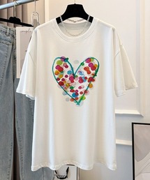YUGA　ハートプリント　Tシャツ