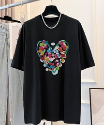 YUGA ハートプリント Tシャツ