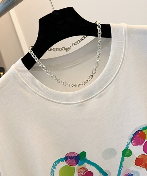 gossip！ロサンゼルス（ゴシップロサンゼルス）の「YUGA　ハートプリント　Tシャツ（Tシャツ/カットソー・レディース・ブラック/ホワイト・FREE）」の7枚目の写真