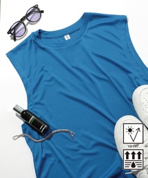 レディースのタンクトップ（ブルー・ネイビー/青色系・刺繍