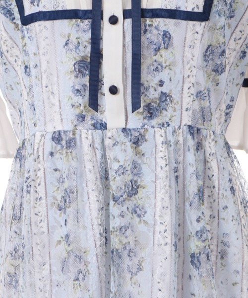 新品タグ付き♡axes femme♡ストライプローズ柄レース OP axes femme（アクシーズファム）の「ストライプローズ柄レース