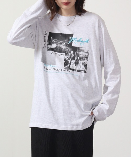 FUNALIVE（ファンアライブ）の「フォトプリント ロングスリーブTシャツ（Tシャツ/カットソー・メンズ・カーキ/インディゴブルー/ブルー/ブラック/ホワイト/ベージュ/ネイビー/ワイン/ライトブラック/ブラック系その他/ホワイト系2/ピンク・M/LL/L）」の3枚目の写真