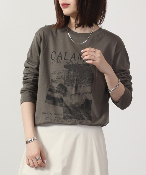 FUNALIVE（ファンアライブ）の「フォトプリント ロングスリーブTシャツ（Tシャツ/カットソー・メンズ・カーキ/インディゴブルー/ブルー/ブラック/ホワイト/ベージュ/ネイビー/ワイン/ライトブラック/ブラック系その他/ホワイト系2/ピンク・M/LL/L）」の8枚目の写真