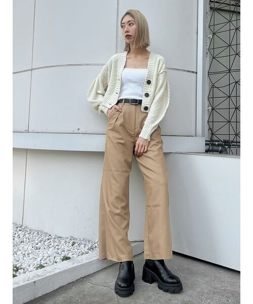 EMODA（エモダ）の「クラッシュリブショートカーディガン（カーディガン/ボレロ・レディース・イエロー/パープル/アイボリー/ブラック・FREE）」の18枚目の写真