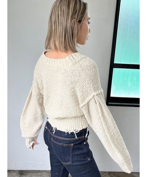 EMODA（エモダ）の「クラッシュリブショートカーディガン（カーディガン/ボレロ・レディース・イエロー/パープル/アイボリー/ブラック・FREE）」の20枚目の写真