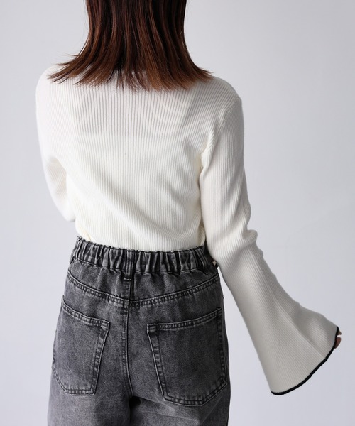 Riberry(リベリー)の「バイカラーフレアスリーブリブハイネックニット(ニット/セーター・レディース・ブラック/ブラック×ホワイト/ホワイト×ブラック/オフホワイト/ライトグレー/その他・FREE)」の19枚目の写真