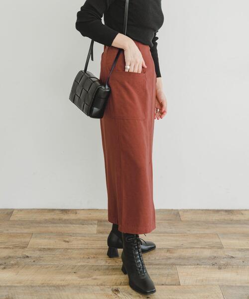 ITEMS URBANRESEARCH（アイテムズ アーバンリサーチ）の「パイルポンチポケットタイトスカート（スカート・レディース・レッド系その他/ベージュ/チャコールグレー・FREE）」の11枚目の写真