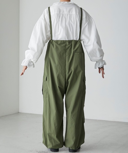 forksy.】サスペンダー付きボリュームナイロンカーゴパンツ（カーゴ