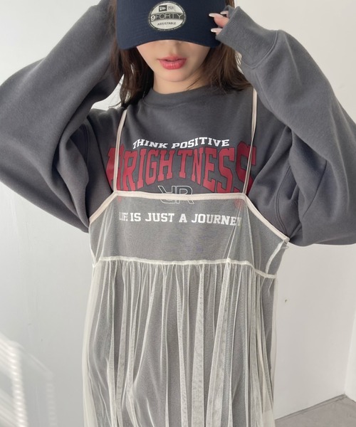 Ada.(エイダ)の「ロックプリント裏起毛スウェット(スウェット・レディース・オフホワイト/チャコール/ベージュ/マスタード・FREE)」の3枚目の写真
