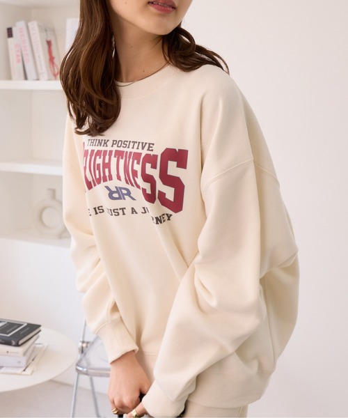 Ada.(エイダ)の「ロックプリント裏起毛スウェット(スウェット・レディース・オフホワイト/チャコール/ベージュ/マスタード・FREE)」の11枚目の写真