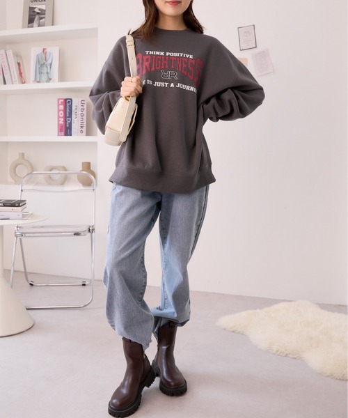 Ada.(エイダ)の「ロックプリント裏起毛スウェット(スウェット・レディース・オフホワイト/チャコール/ベージュ/マスタード・FREE)」の9枚目の写真