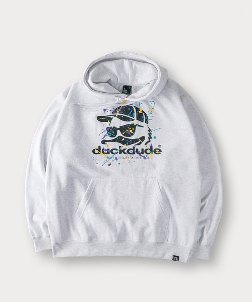 Duck Dude（ダックデュード）の「【DUCKDUDE／ダックデュード】SPLASH DUCK フーディー/ビッグシルエット/裏起毛（パーカー・メンズ・アッシュグレー/カーキ/ブラック・L/XL/M）」の8枚目の写真