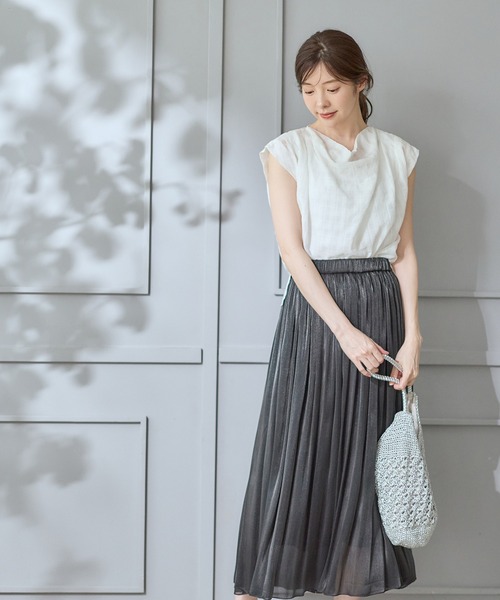 12Twelve Agenda(トゥエルブ アジェンダ)の「【ロングセラー】シアーラメヨーリューロングスカート(スカート・レディース・アイボリー/ネイビー/チャコールグレー/グレー/ミント/ピンク/ブラウン/ブラック・M)」の13枚目の写真