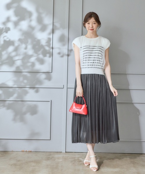 12Twelve Agenda(トゥエルブ アジェンダ)の「【ロングセラー】シアーラメヨーリューロングスカート(スカート・レディース・アイボリー/ネイビー/チャコールグレー/グレー/ミント/ピンク/ブラウン/ブラック・M)」の12枚目の写真