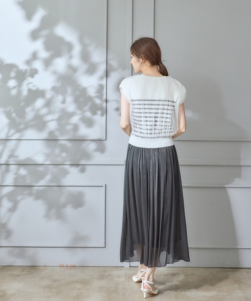 12Twelve Agenda(トゥエルブ アジェンダ)の「【ロングセラー】シアーラメヨーリューロングスカート(スカート・レディース・アイボリー/ネイビー/チャコールグレー/グレー/ミント/ピンク/ブラウン/ブラック・M)」の11枚目の写真
