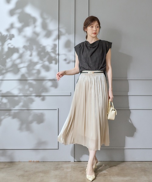 12Twelve Agenda(トゥエルブ アジェンダ)の「【ロングセラー】シアーラメヨーリューロングスカート(スカート・レディース・アイボリー/ネイビー/チャコールグレー/グレー/ミント/ピンク/ブラウン/ブラック・M)」の22枚目の写真