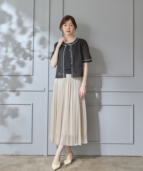 12Twelve Agenda(トゥエルブ アジェンダ)の「【ロングセラー】シアーラメヨーリューロングスカート(スカート・レディース・アイボリー/ネイビー/チャコールグレー/グレー/ミント/ピンク/ブラウン/ブラック・M)」の21枚目の写真
