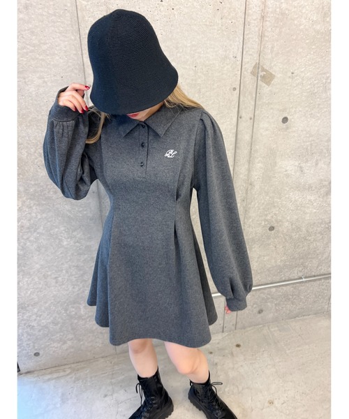 PHILLY(フィリー)の「【PHILLY】パフスリーブポロワンピース(ワンピース・レディース・グレー/ブラック・FREE)」の15枚目の写真