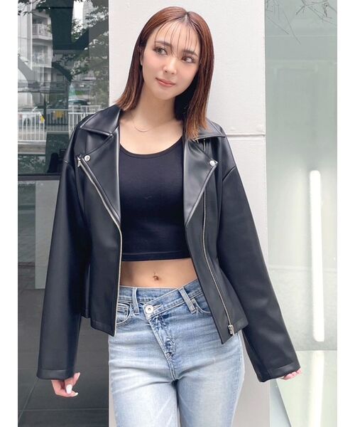 GYDA（ジェイダ）の「BACK OPEN クルーネック TOPS（Tシャツ/カットソー・レディース・オフホワイト/ブラック・FREE）」の12枚目の写真