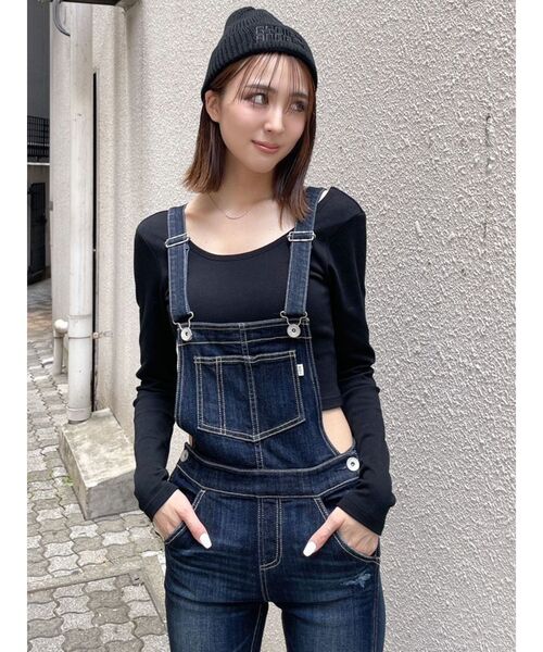 GYDA（ジェイダ）の「BACK OPEN クルーネック TOPS（Tシャツ/カットソー・レディース・オフホワイト/ブラック・FREE）」の22枚目の写真