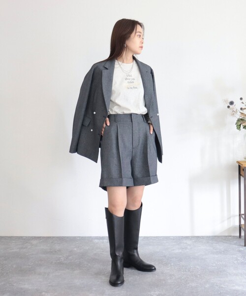 fredy emue（フレディエミュ）の「ロゴロンT（Tシャツ/カットソー・レディース・ライトグレー/オフホワイト/グレイッシュブルー/チャコールグレー・38）」の16枚目の写真