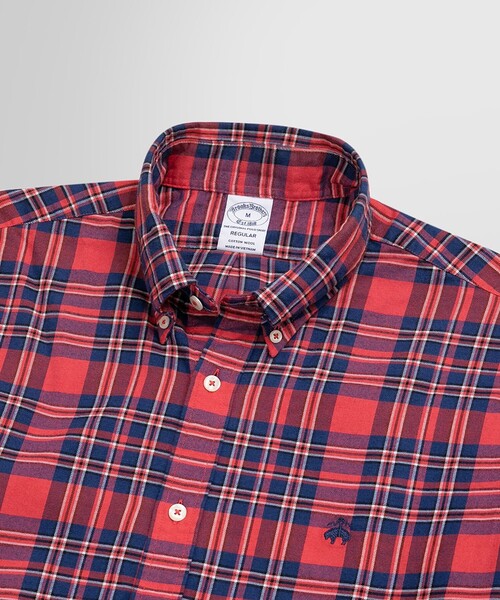 BROOKS BROTHERS(ブルックスブラザーズ)の「ブラッシュドコットン/ウール チェック カジュアルシャツ Regular Fit(シャツ/ブラウス・メンズ・ネイビー/レッド・LARGE/SMALL/MEDIUM/X-LARGE/X-SMALL)」の8枚目の写真
