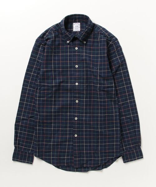 BROOKS BROTHERS(ブルックスブラザーズ)の「ブラッシュドコットン/ウール チェック カジュアルシャツ Regular Fit(シャツ/ブラウス・メンズ・ネイビー/レッド・LARGE/SMALL/MEDIUM/X-LARGE/X-SMALL)」の5枚目の写真