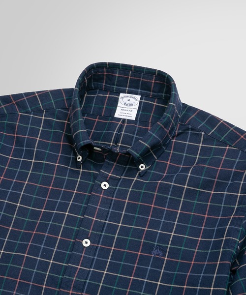 BROOKS BROTHERS(ブルックスブラザーズ)の「ブラッシュドコットン/ウール チェック カジュアルシャツ Regular Fit(シャツ/ブラウス・メンズ・ネイビー/レッド・LARGE/SMALL/MEDIUM/X-LARGE/X-SMALL)」の3枚目の写真
