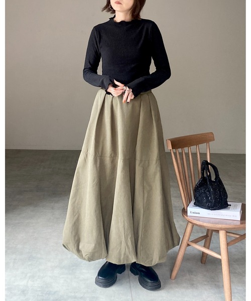 She's Closet(シーズクローゼット)の「指穴付きフィンガーホール長袖ハイネックトップス(Tシャツ/カットソー・レディース・ブルー/アイボリー/グレイッシュベージュ/ブラック・FREE)」の18枚目の写真