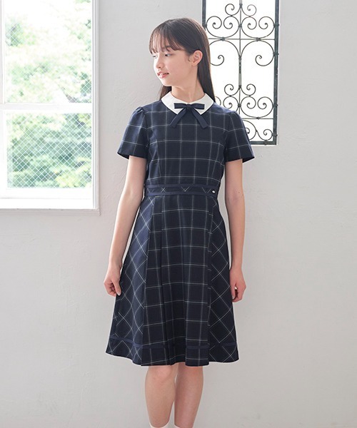 pom ponette junior（ポンポネットジュニア）の「＊白衿半袖ワンピース  