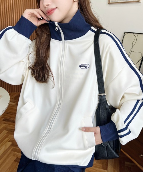 セール】【累計販売枚数1万枚突破！】ロゴ刺繍トラックジャケット