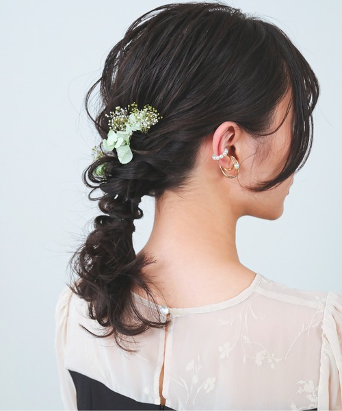 Kana（カナ）の「かすみ草 紫陽花 ドライフラワー Uピン 3本 セット 結婚式 お呼ばれ オケージョン（ヘアピン・レディース・アイボリー/ピンク/パープル/グリーン・フリー）」の7枚目の写真