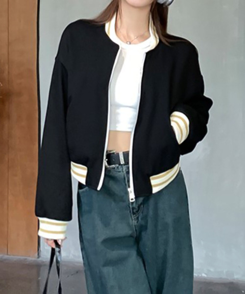 Girly Doll(ガーリードール)の「ラインデザインショートブルゾン(ブルゾン・レディース・グリーン/ブラック・M/L)」の16枚目の写真