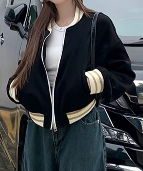 Girly Doll(ガーリードール)の「ラインデザインショートブルゾン(ブルゾン・レディース・グリーン/ブラック・M/L)」の17枚目の写真