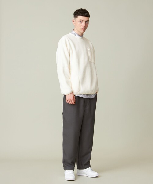 J.PRESS YORK STREET(ジェイプレスヨークストリート)の「【UNISEX】フリース クルーネックプルオーバー(スウェット・メンズ・グレー系/オレンジ系/アイボリー系/ブルー系・MEDIUM/LARGE/SMALL)」の6枚目の写真