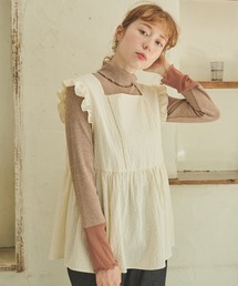 Crisp | フラワーエンボスフリルタンク(シャツ/ブラウス)