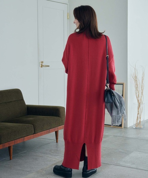 MACHATT Vネック ロングニット ワンピース 赤 Drawer - 美品 machatt 