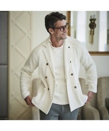 TAGLIATORE オフホワイト ニットジャケット　サイズ50 La maglia】 ダブルブレストニットジャケット(ジャケット)｜EPOCA