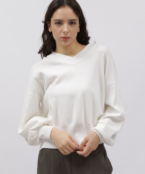 LAKOLE(ラコレ)の「12ゲージ/Vネックニットプルオーバー / 989153(ニット/セーター・レディース・ブラック/オフホワイト/グレー/マスタード・SMALL/MEDIUM)」の12枚目の写真