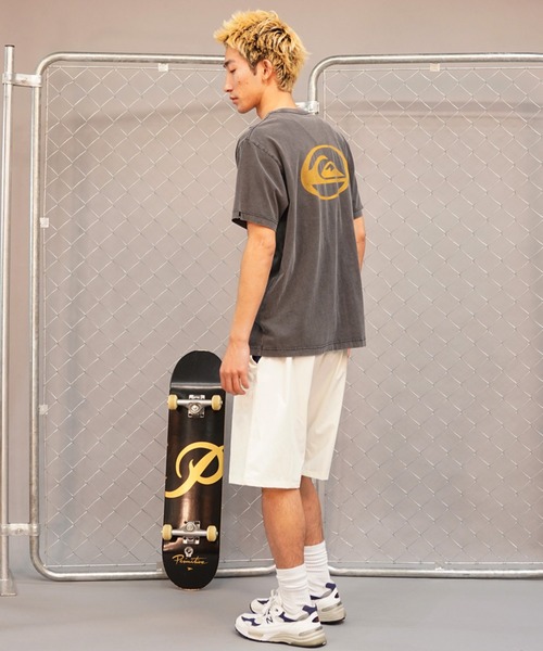 Quiksilver（クイックシルバー）の「QUIKSILVER/クイックシルバー サターンロゴ ST バックプリント QST241012（Tシャツ/カットソー・メンズ・スミクロ/ホワイト/ブルーグリーン・M/L）」の17枚目の写真