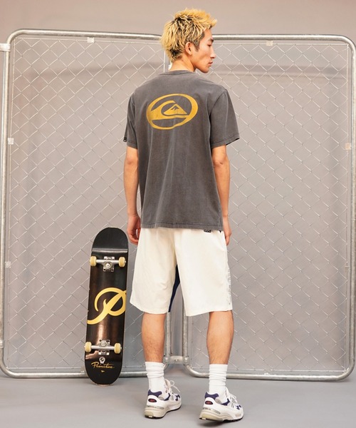 Quiksilver（クイックシルバー）の「QUIKSILVER/クイックシルバー サターンロゴ ST バックプリント QST241012（Tシャツ/カットソー・メンズ・スミクロ/ホワイト/ブルーグリーン・M/L）」の18枚目の写真