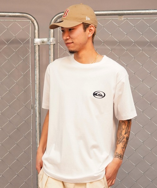Quiksilver（クイックシルバー）の「QUIKSILVER/クイックシルバー サターンロゴ ST バックプリント QST241012（Tシャツ/カットソー・メンズ・スミクロ/ホワイト/ブルーグリーン・M/L）」の5枚目の写真
