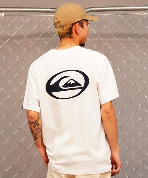 Quiksilver（クイックシルバー）の「QUIKSILVER/クイックシルバー サターンロゴ ST バックプリント QST241012（Tシャツ/カットソー・メンズ・スミクロ/ホワイト/ブルーグリーン・M/L）」の7枚目の写真
