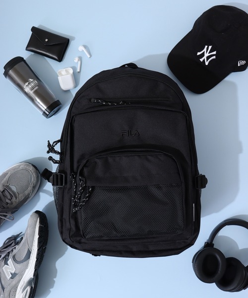 FILA（フィラ）の「FILA ＦＩＬＡ　ロールラウンドＤパック（バックパック/リュック・レディース・ブラック×ホワイト/ブラック×ブラック・FREE）」の3枚目の写真