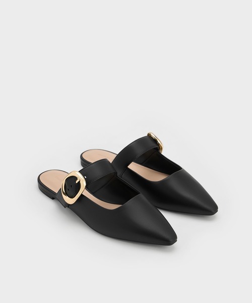 【セール】バックルストラップ フラットミュール（サンダル）｜CHARLES & KEITH（チャールズ & キース）
