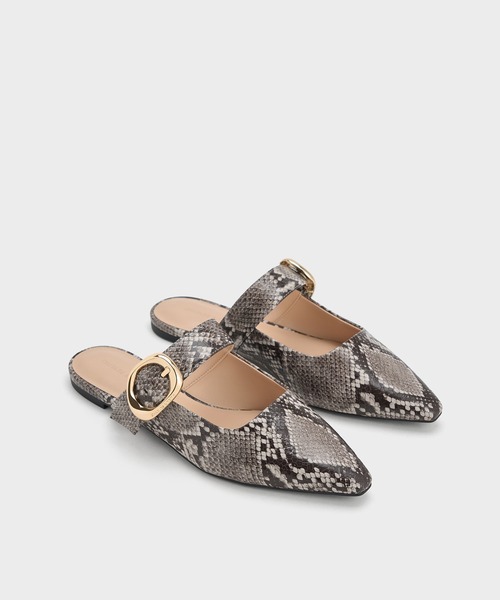 【セール】バックルストラップ フラットミュール（サンダル）｜CHARLES & KEITH（チャールズ & キース）