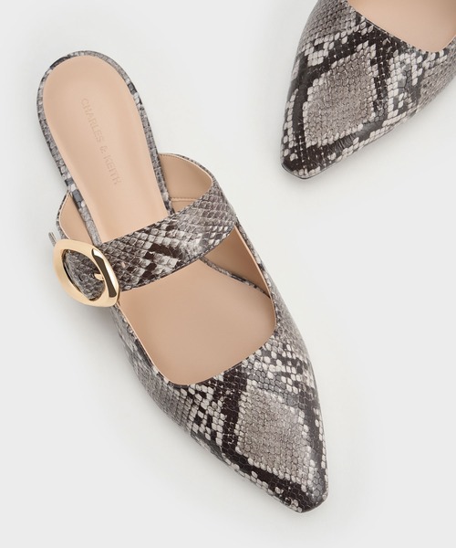 【セール】バックルストラップ フラットミュール（サンダル）｜CHARLES & KEITH（チャールズ & キース）