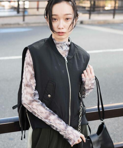 WEGO(ウィゴー)の「WEGO/ショートMA-1ベスト(ベスト・レディース・ブラック/カーキ・FREE)」の13枚目の写真